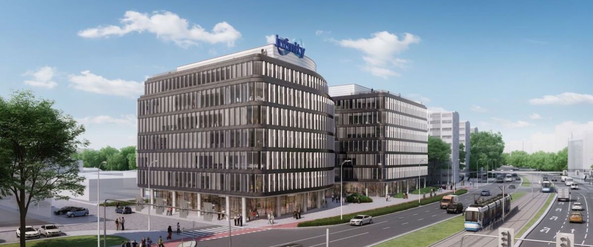 John Paul II square is changing. Infinity office building comes out of the ground